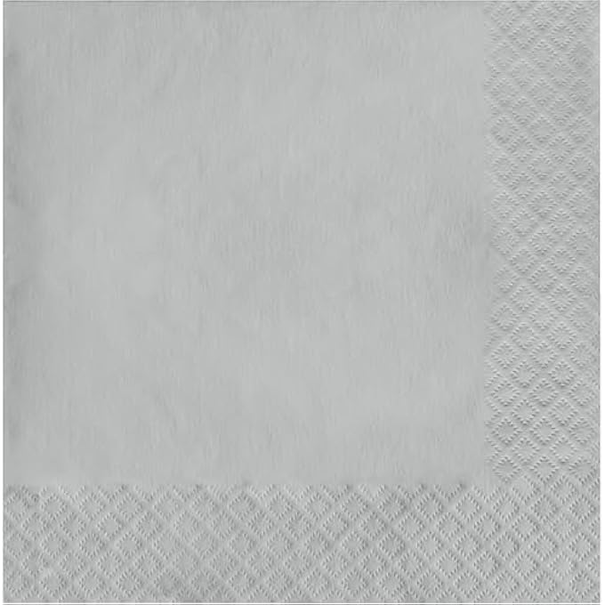 TOUCH OF COLOUR LUNCH NAPKINS PACK OF 50, SHIMMERING SILVER - Image 1